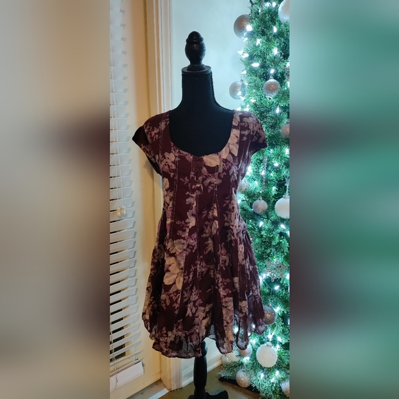 NWT - Free People Dress - Sully Dress in Raisin Combo - Size S - Picture 5 of 10
